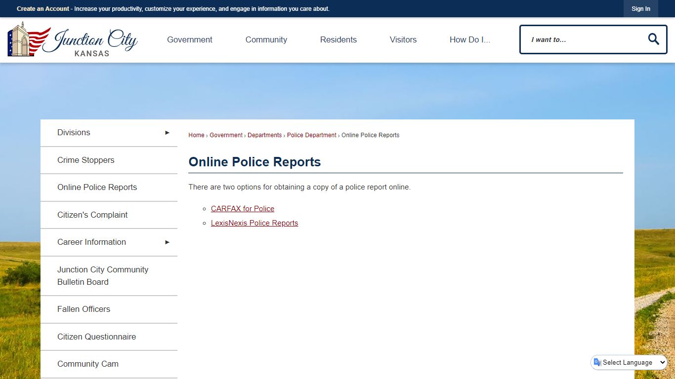 Online Police Reports | Junction City, KS